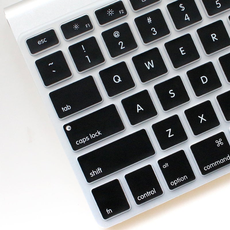 ProElife Ultra Thin Silicone Keyboard Protector Cover Skin for Apple Wireless Keyboard with Bluetooth MC184LL/B (Model A1314, U.S Layout) (Not Fits Magic Keyboard) (Black) - Image 3